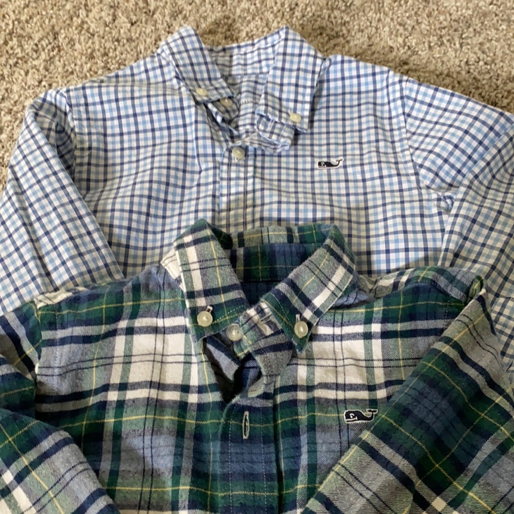 TWO Vineyard Vines long-sleeves shirts:4T